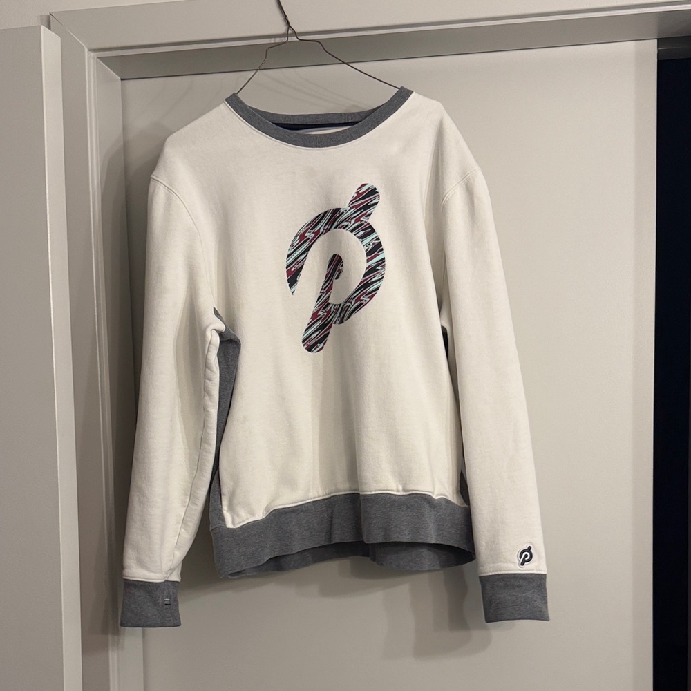 Peloton White and Gray Crewneck Sweater
